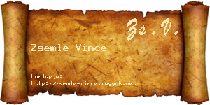 Zsemle Vince névjegykártya