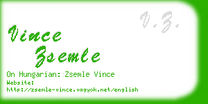 vince zsemle business card